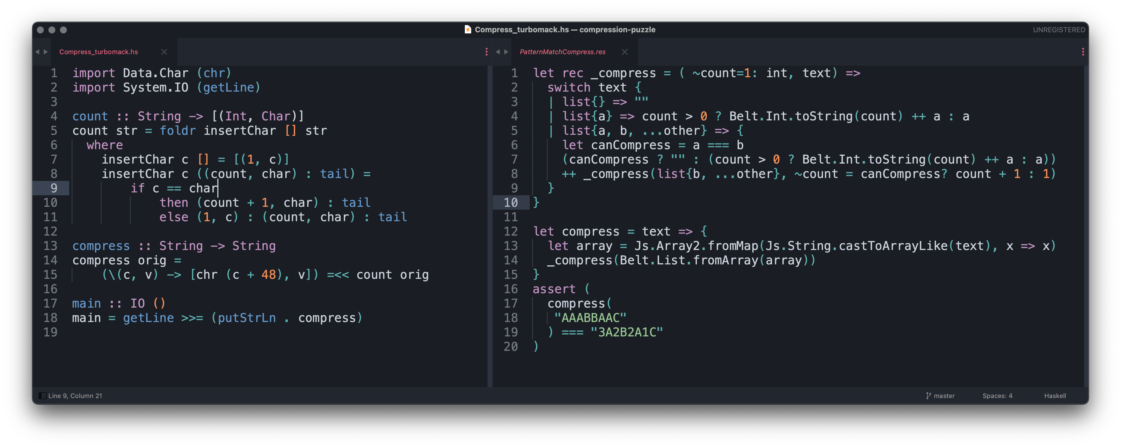 Haskell and ReScript